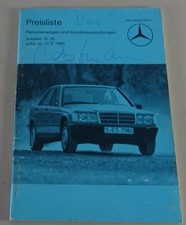 Preisliste Mercedes Benz W201