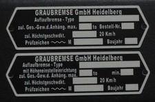 Typenschilder Graubremse