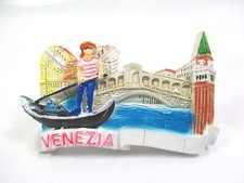 Venedig Magnet Poly Souvenir Italien Italy Gondel Rialto Markusplatz (A53)