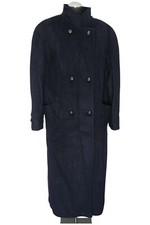 Marcona Damen Wollmantel Mantel 46 blau dunkelblau lang zweireihig mit Kaschmir