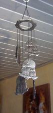 CARSON FREEPORT, Eulen Metall Windspiel, Owl Wind Chime, Mobile, Eule Klangspiel
