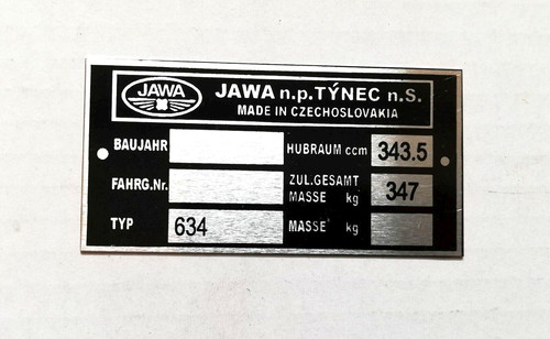 Rahmenplakette typenschild - rahmenplakette,