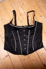 Agent Provocateur Halbbrust-Korsett, Schwarz/Weiß, XL