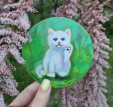 Kleines Ölgemälde weißes