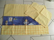 Bettset Alvi  2 teilig  Bettwäsche gelb kariert Bärenmotiv 130 x 91 cm, 54x38 cm