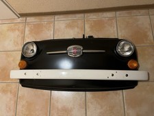 Fiat 500 Frontblech Front Deko Oldtimer Wandskulptur Schwarz Grundiert
