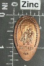 Sechs Flaggen 6 Amusement Park Yosemite Sam Looney Tunes Länglich Pressed Penny