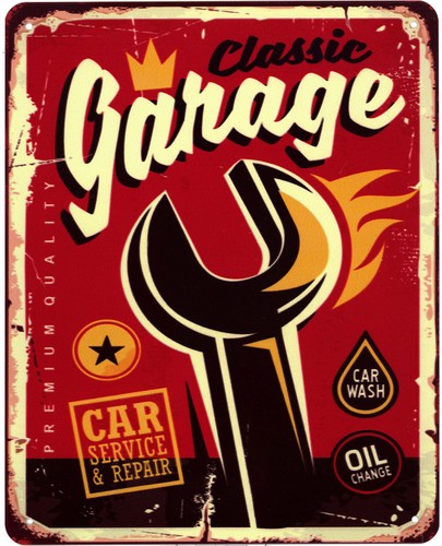 Blechschild classic garage - blechschild,