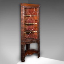 Antike Porzellan Eckvitrine