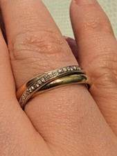 Frauen luxus Trinity ring 585 Weissgold Gelbgold, Rosegold mit Brillanten 0,11ct