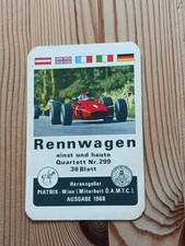 Rennwagen einst und heute-Quartett Nr. 299-36 Blatt-Piatnik Wien 1968