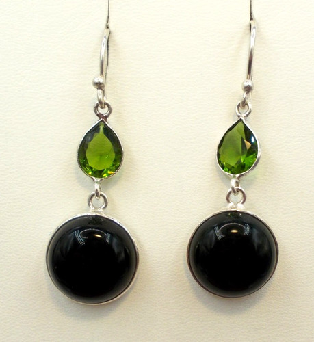 Onyx peridot ohrstecker - onyx,,