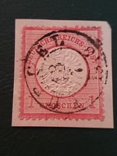 Deutsches Reich Brustschild groß 19 gestempelt Burgel Briefstück