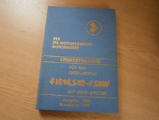 IFA Dieselmotor 4VD14,5/12-1SRW, MAN System, originaler Ersatzteilkatalog, 1975