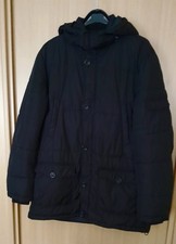 Winterjacke Parker Herren XL 56, gefüttert, Schwarz, abnehmbare Kapuze 