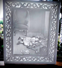 Porzellan Lithophanie v. Schierholz Plaue, Platte von 16,5 cm x 14,4 cm, Vintage