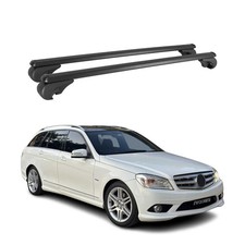 Dachträger für Mercedes C Klasse S204 T-Model 2007-2014 Gepäckträger Alu Schwarz