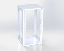 Offener 10" Rack, 12HE Tiefe 290mm  RAL7035 - Wand o. Boden Montage - Rack Magic