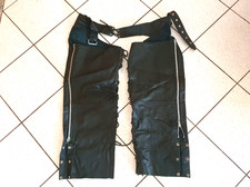 " UNIK Leather Apparel " LEDERCHAPS Biker Chaps LEDERHOSE schwarz