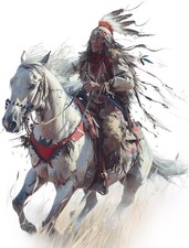 Indian headdress sticker 9x9