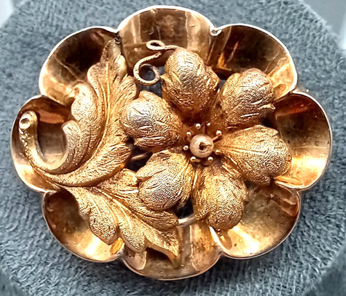 Biedermeier brosche schaumgold - biedermeier,