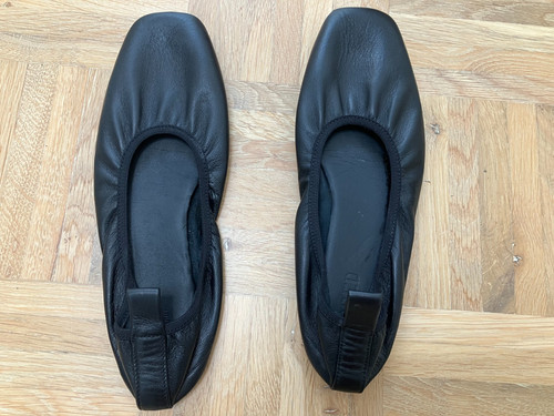 Closed leder ballerina - closed, schwarz
