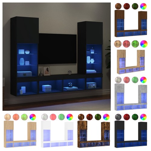 Wohnwand mit led beleuchtung - wohnwand,