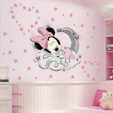 Minnie Mouse Wandtattoo Wandsticker XXL Baby Mädchen Wolke Maus Kinderzimmer