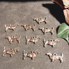 Dackel silberfarben charms - silberfarben,