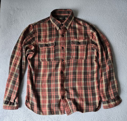 Rrl plaid twill workshirt - plaid,