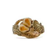 Ring mit Hirschgrandeln in 14