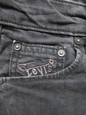 Levi's 571 SLIM FIT Jeans Hose W 26 /L 32 Schwarz ! Special Edition Denim KULT !