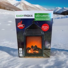 EASYmaxx Mini Kamin Kaminofen Schwarz Matt  Laterne