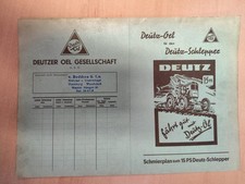 Deutz 15ps F1L514  Deutz ÖL Schmierplan Traktor Prospekt Brochure  M1