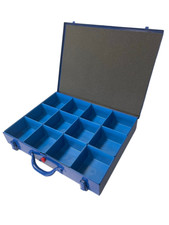 Metall Sortimentskoffer Sortimentskasten 440x330x66mm 12 Fächer NEU BLACKFRIDAY