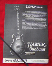 HAMER SUNURST E-GITARRE 1978 ORIGINAL VINTAGE ANZEIGE