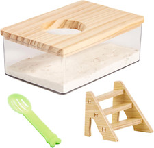 Hamster Sandbad Container mit Leiter und Schaufel Hamster Toilette Transparent A