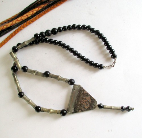 Tuareg halskette silber onyx - halskette,