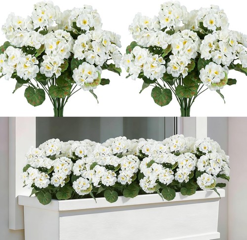 Kunstblumen geranie weiß - geranie,