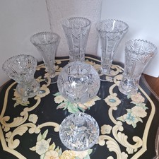 Bleikristall Sammlung Konvolut Vasen Sternenmuster Handarbeit Massiv VINTAGE