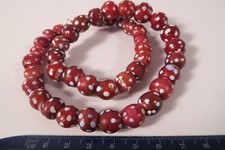 Collier alte Glasperlen rot