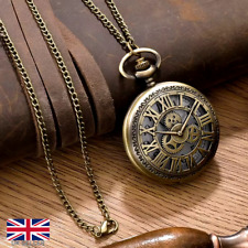 Römische Ziffern Metall Taschenuhr Vintage Quarz Steampunk Bronze Geschenk Schmuck