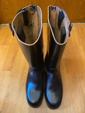 WWII STYLE GERMAN ARMY JACKBOOTS KNOBELBECHER BLACK LEATHER SOLES US 10 EUR 43