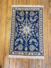 Orientteppich super Nain  mit Seide ( 90 X 60 CM)  Perserteppich  Top Neu