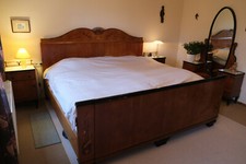 Schlafzimmer Art Déco / Gründerzeit mit Intarsien / Kirschbaumholz