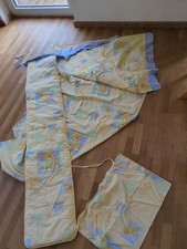 BABY Bett- Set Jungen BÄRENMOTIV GELB -Blau HIMMEL Nest BETTWÄSCHE Spieldecke 