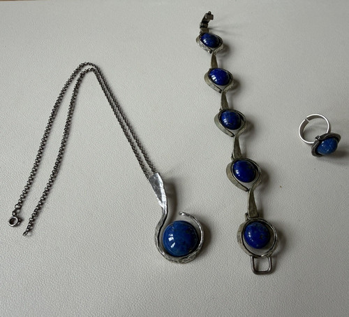 Silberring 835 mit - , blauem