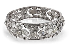 Antikes Armband 239 Diamanten 18 Karat! Weißgold Silber IGI 19 cm [BRORS 20526]