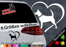 Husky Herz Aufkleber -6 Größen- Basenji Eurasier Terrier Laika Schäferhund Love
