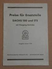 SACHS 150 + 175 PREISLISTE